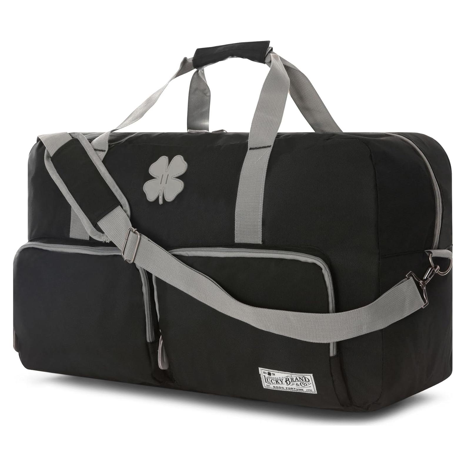 Bolsa de viaje Lucky 65L negra, duffle plegable unisex