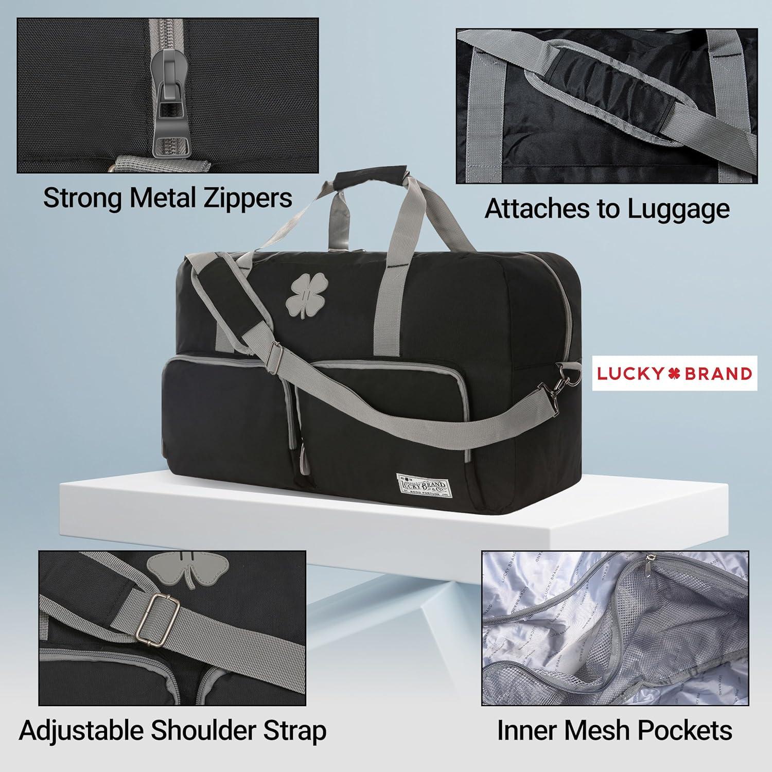 Bolsa de viaje Lucky 65L negra, duffle plegable unisex