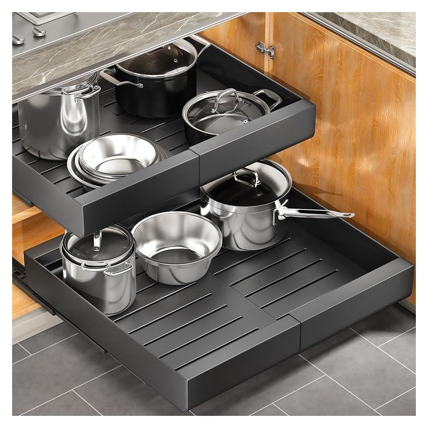 Organizador de Gabinete Expandible Kitstorack 30.48-50.8cm Negro