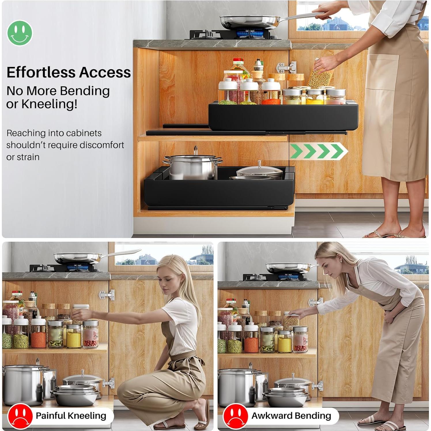 Organizador de Gabinete Expandible Kitstorack 30.48-50.8cm Negro