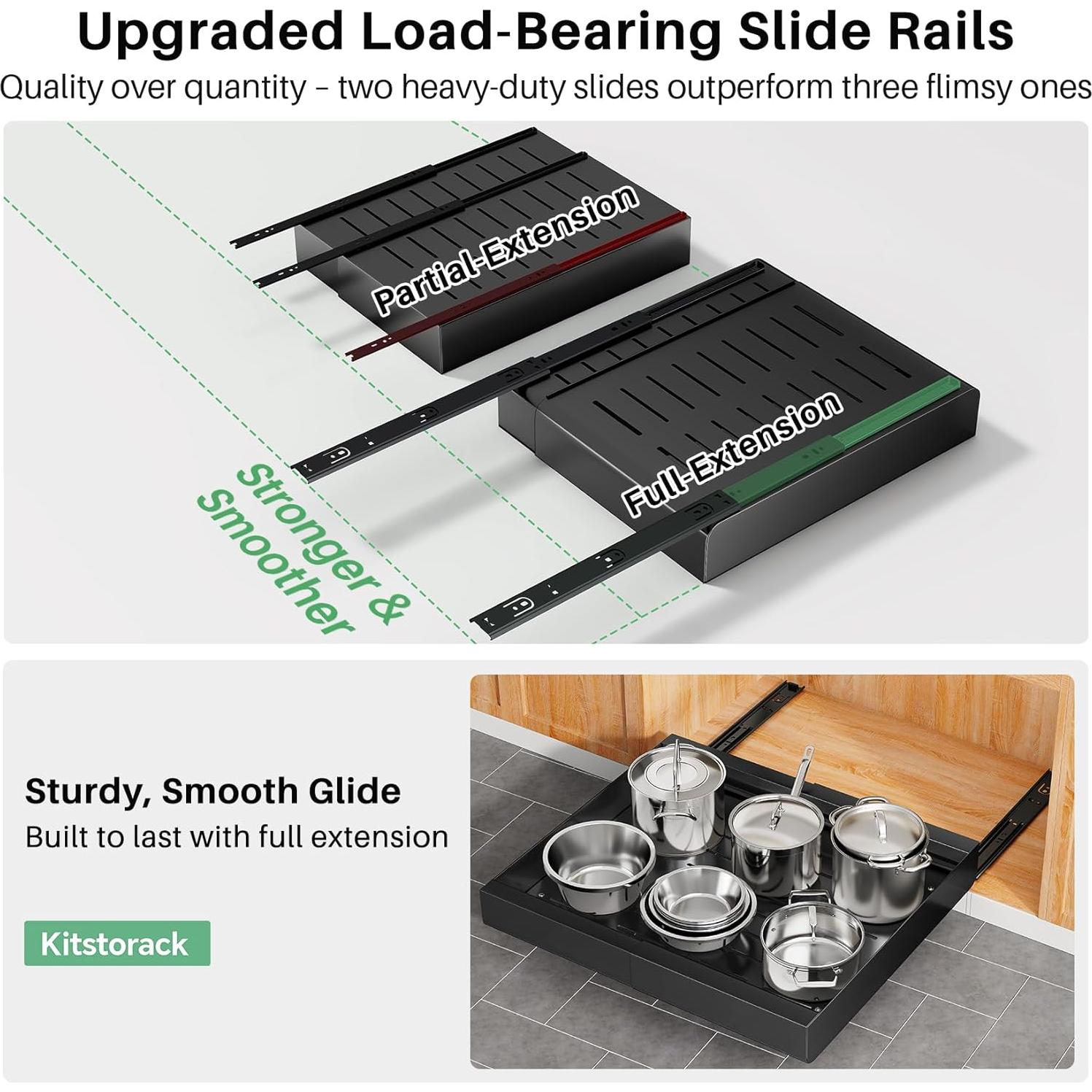 Organizador de Gabinete Expandible Kitstorack 30.48-50.8cm Negro