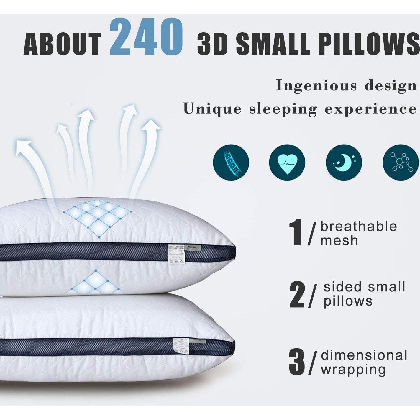 Almohadas de Cama Meoflaw Estándar (Paquete de 2) Microfibra