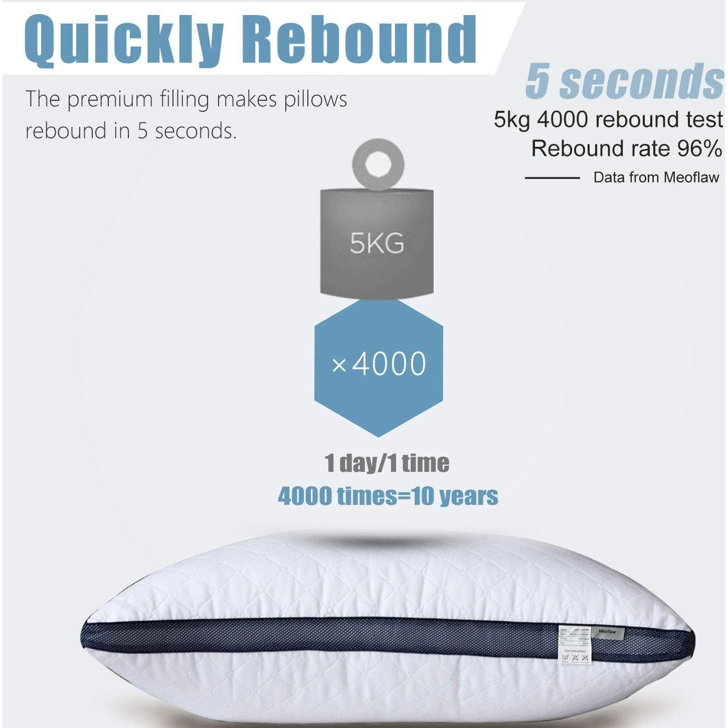 Almohadas de Cama Meoflaw Estándar (Paquete de 2) Microfibra