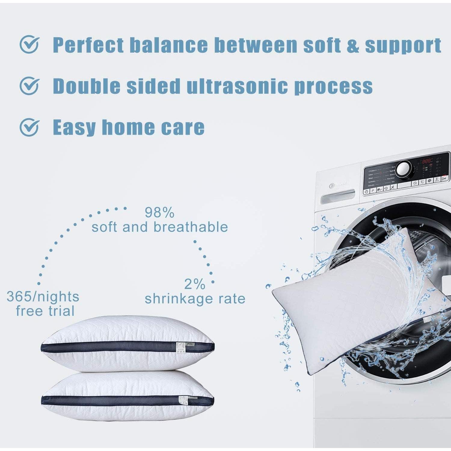 Almohadas de Cama Meoflaw Estándar (Paquete de 2) Microfibra