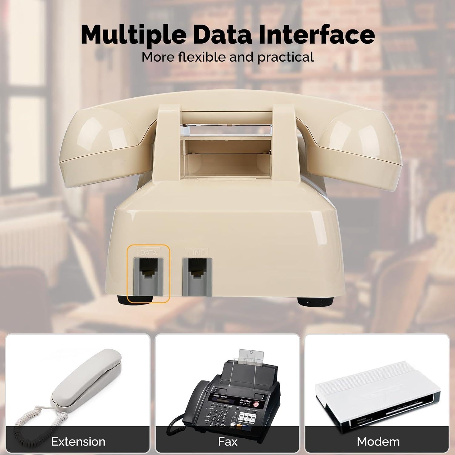 Teléfono de Mesa Analógico Sangyn Retro 2500 Beige