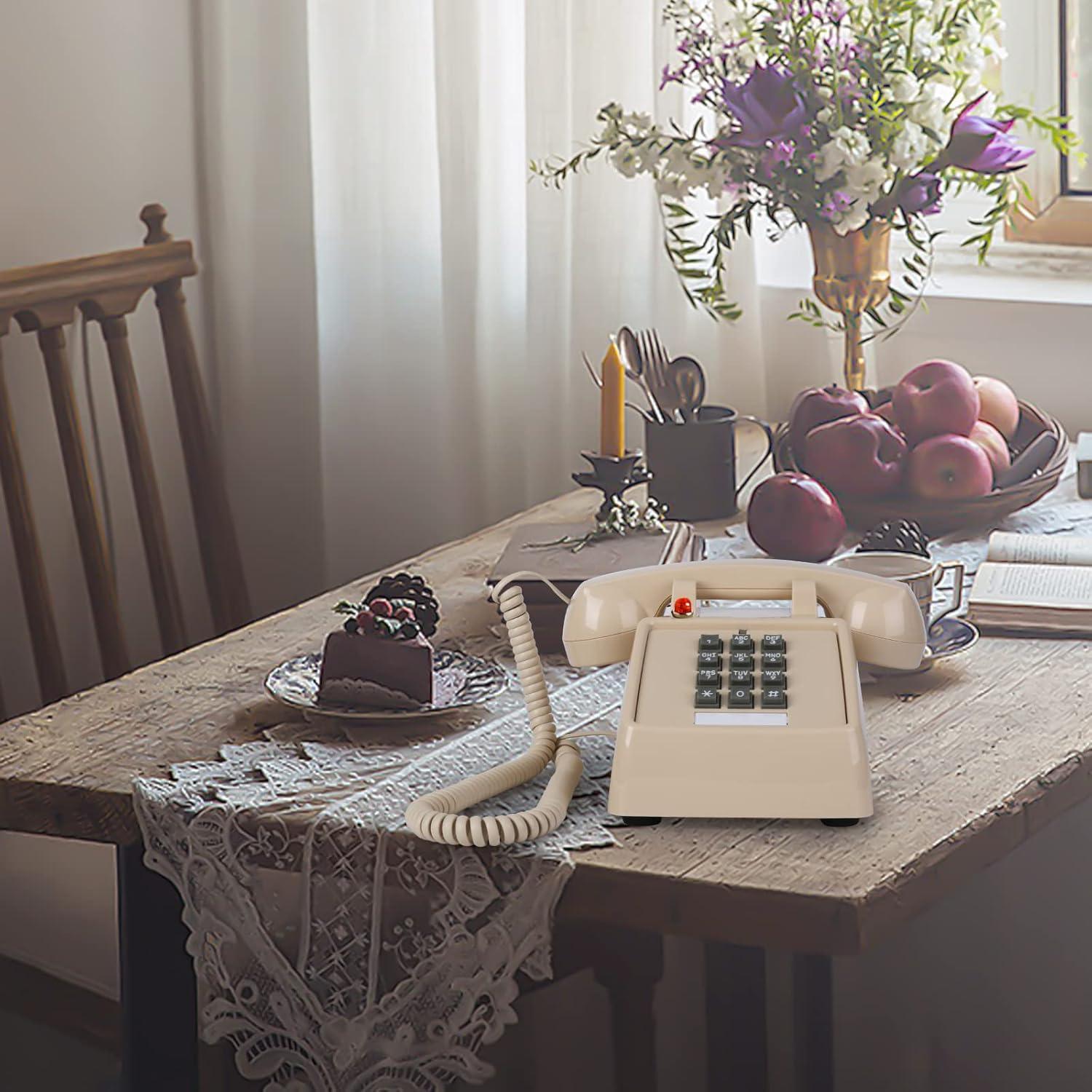 Teléfono de Mesa Analógico Sangyn Retro 2500 Beige