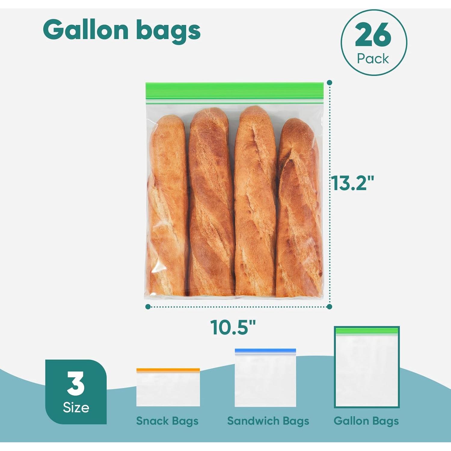Bolsas Reutilizables de Congelador Lerine 26 Unidades 3.78L