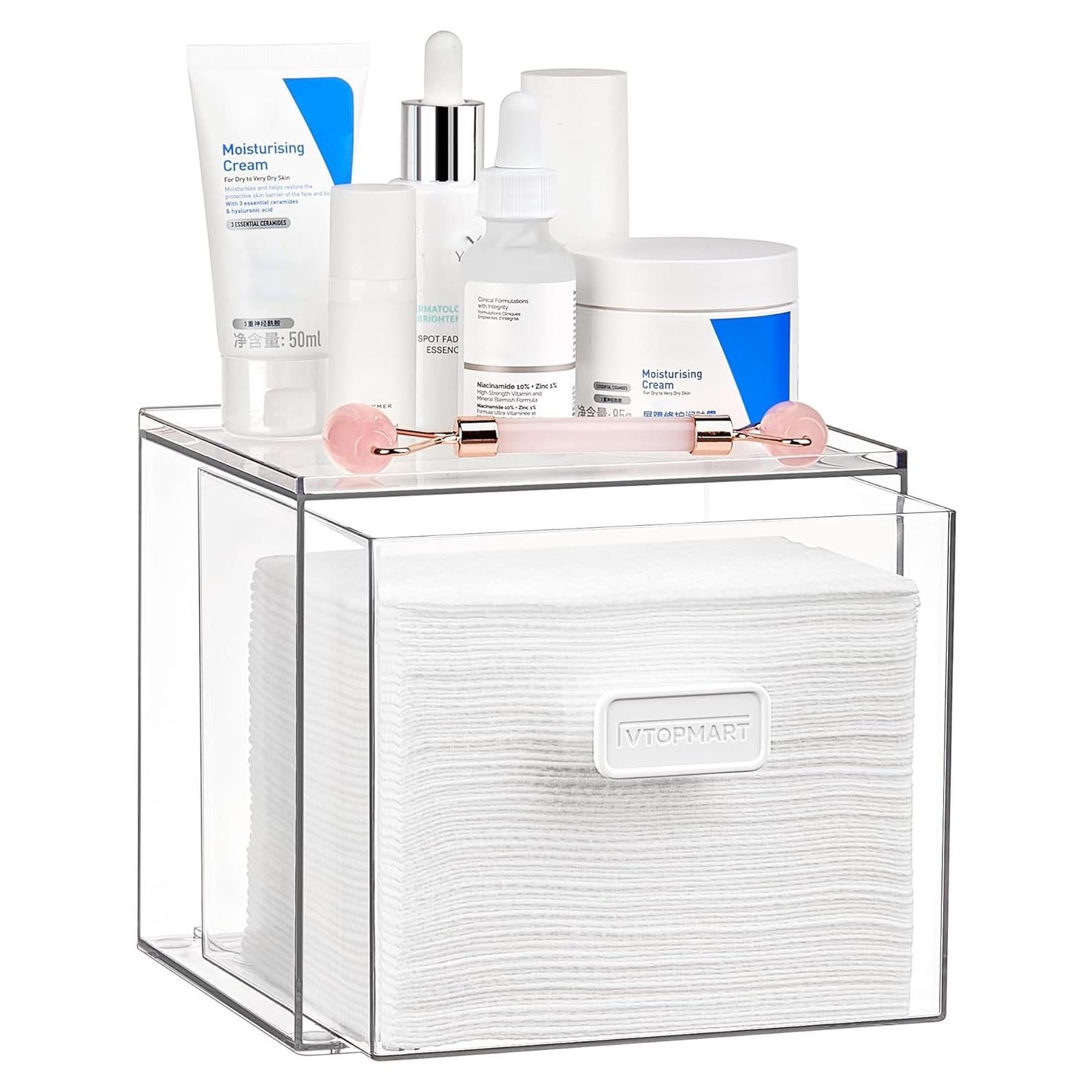 Soporte de Toallas Faciales Desechables Vtopmart, Acrílico Transparente