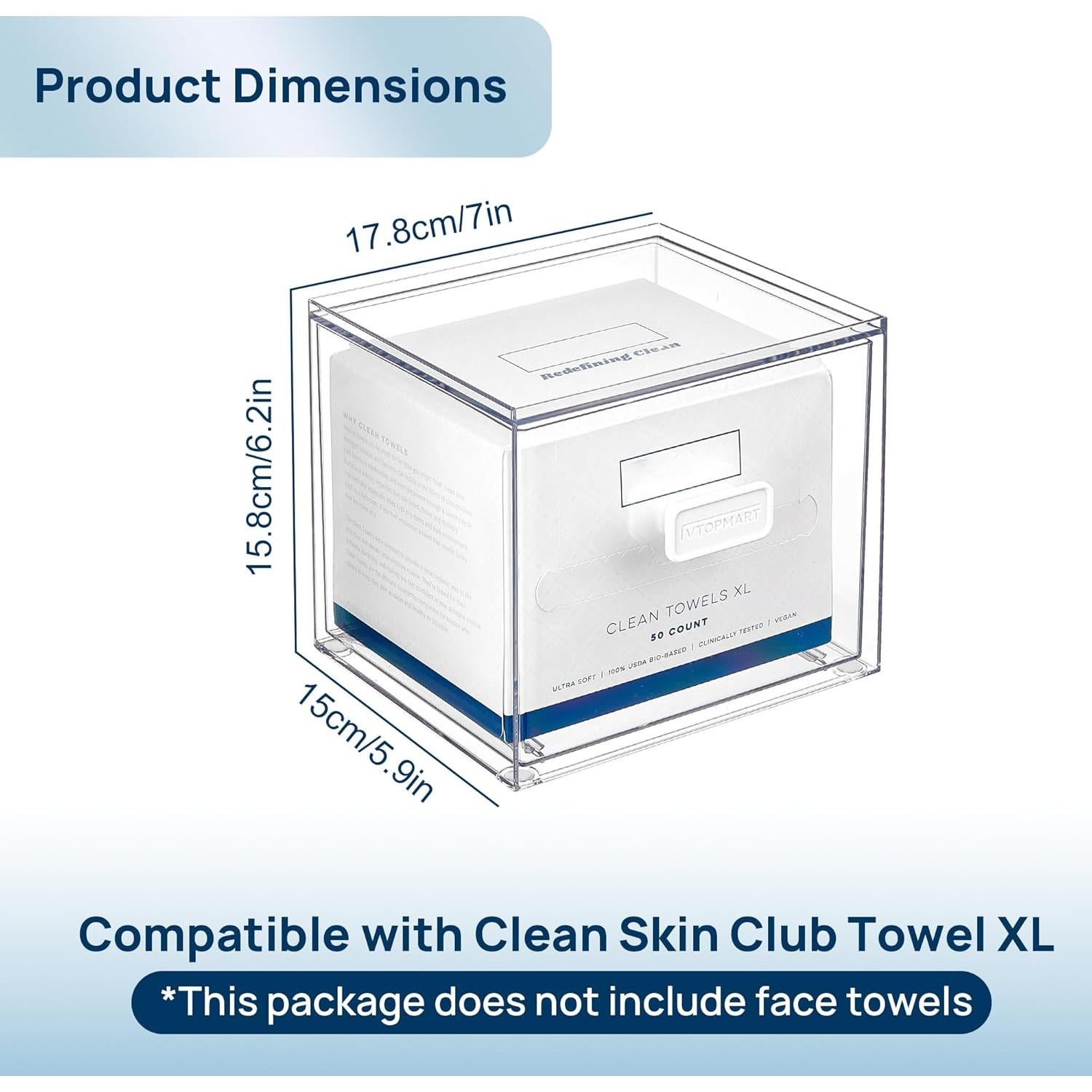 Soporte de Toallas Faciales Desechables Vtopmart, Acrílico Transparente