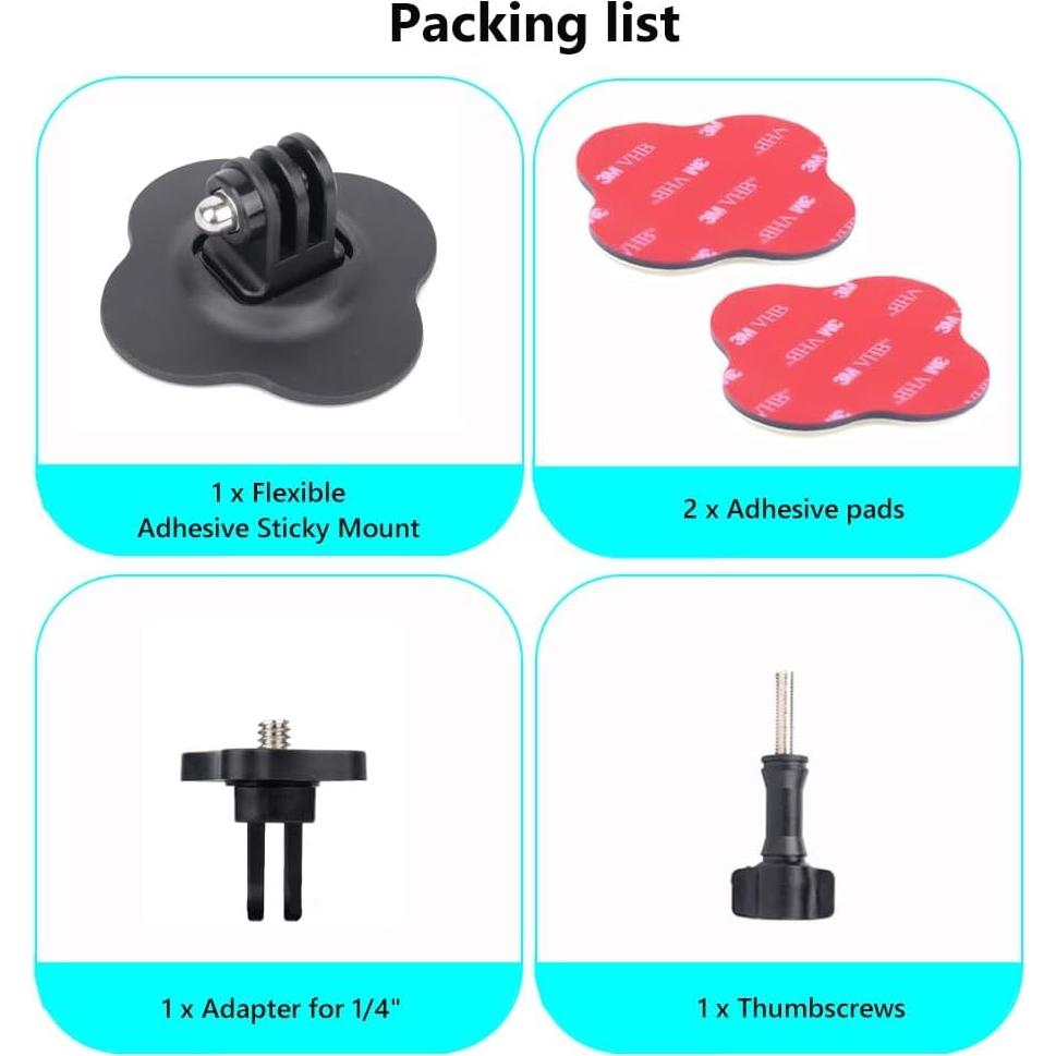 Kit de Montaje Adhesivo Flexible TANSUO para Cámaras de Acción