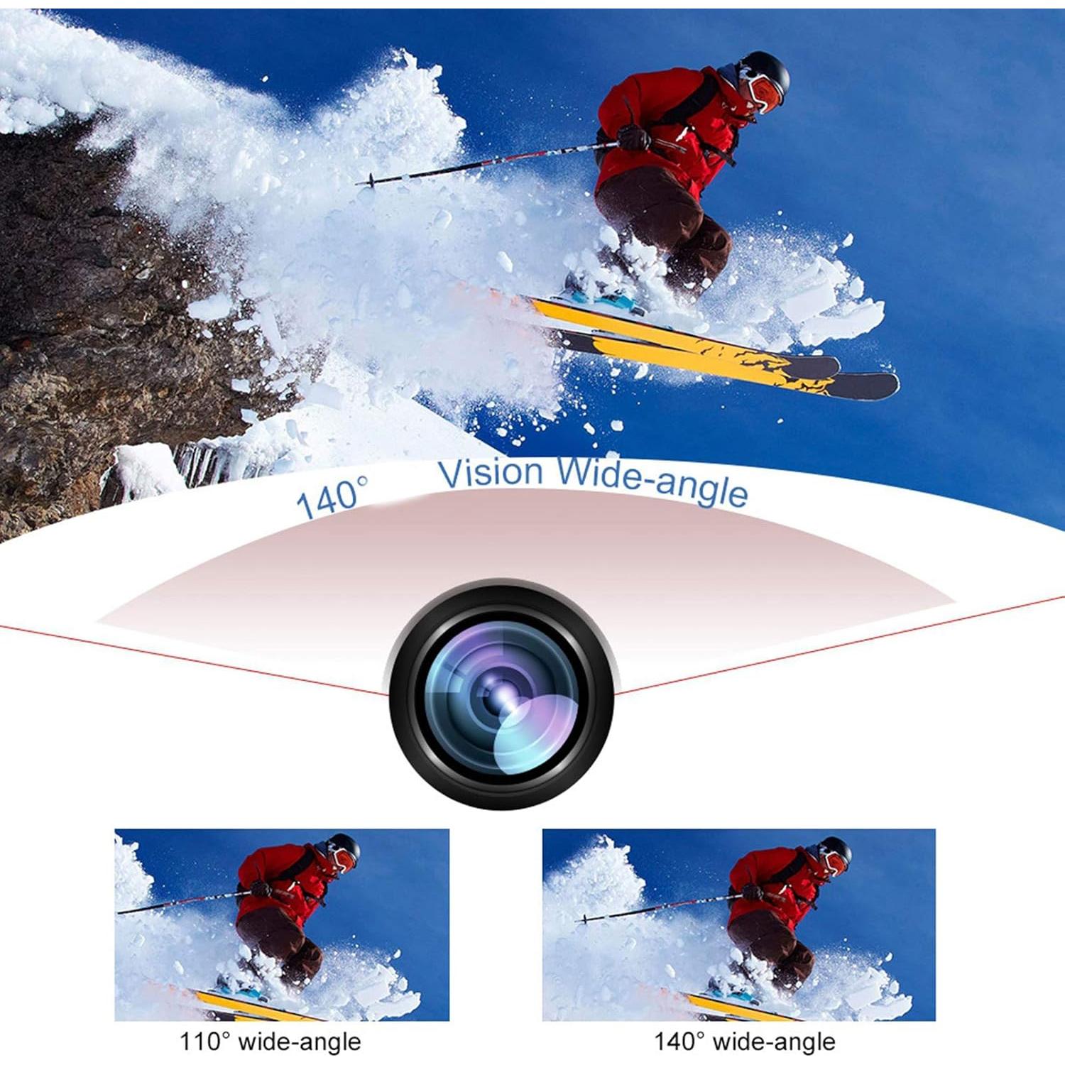 Cámara de acción ASHATA 1080P HD 30m sumergible negra