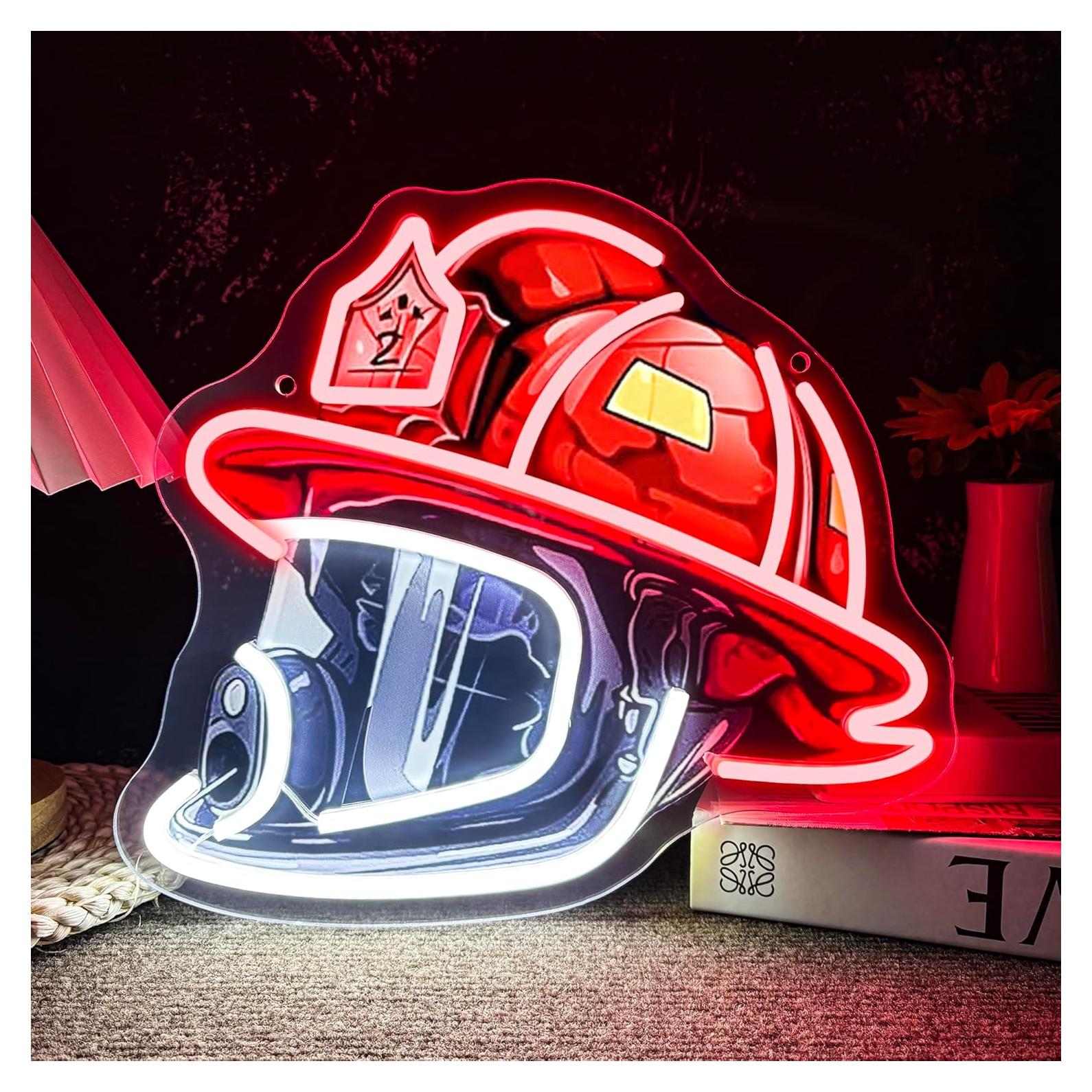 Luz de Neón Casco de Bombero Mutank LED Regulable USB 32.8x30 cm