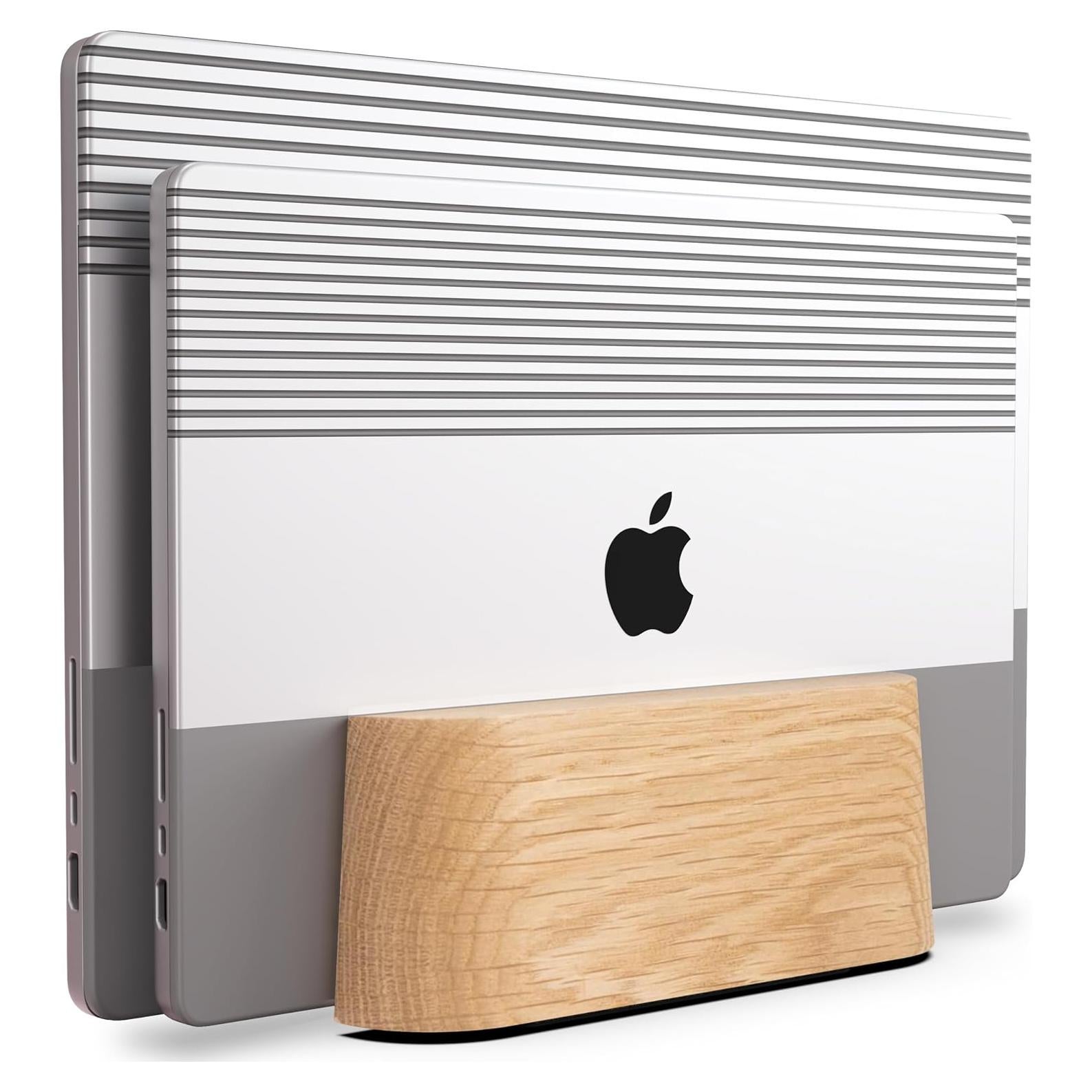 Soporte Vertical Ajustable Doble para Laptop COREMINDED Roble