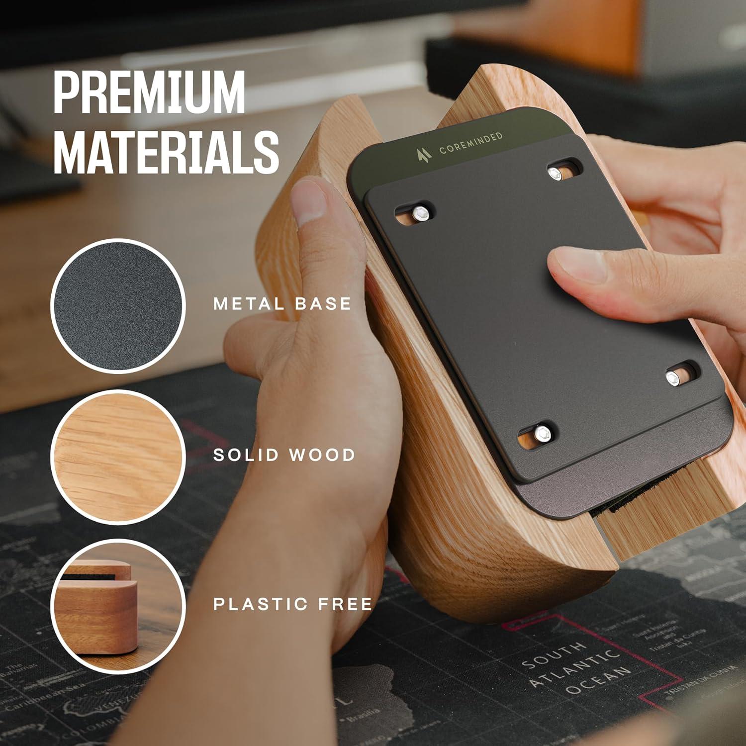 Soporte Vertical Ajustable Doble para Laptop COREMINDED Roble