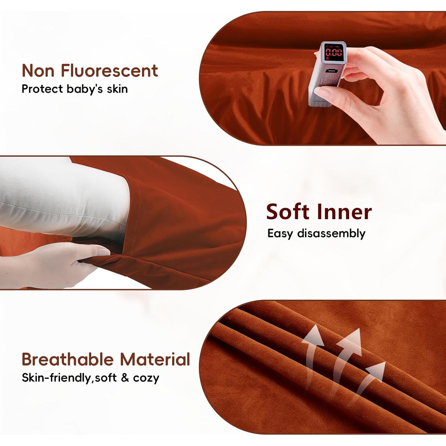 Cojín para Bebés Loevin Café 75x45 cm Algodón Suave