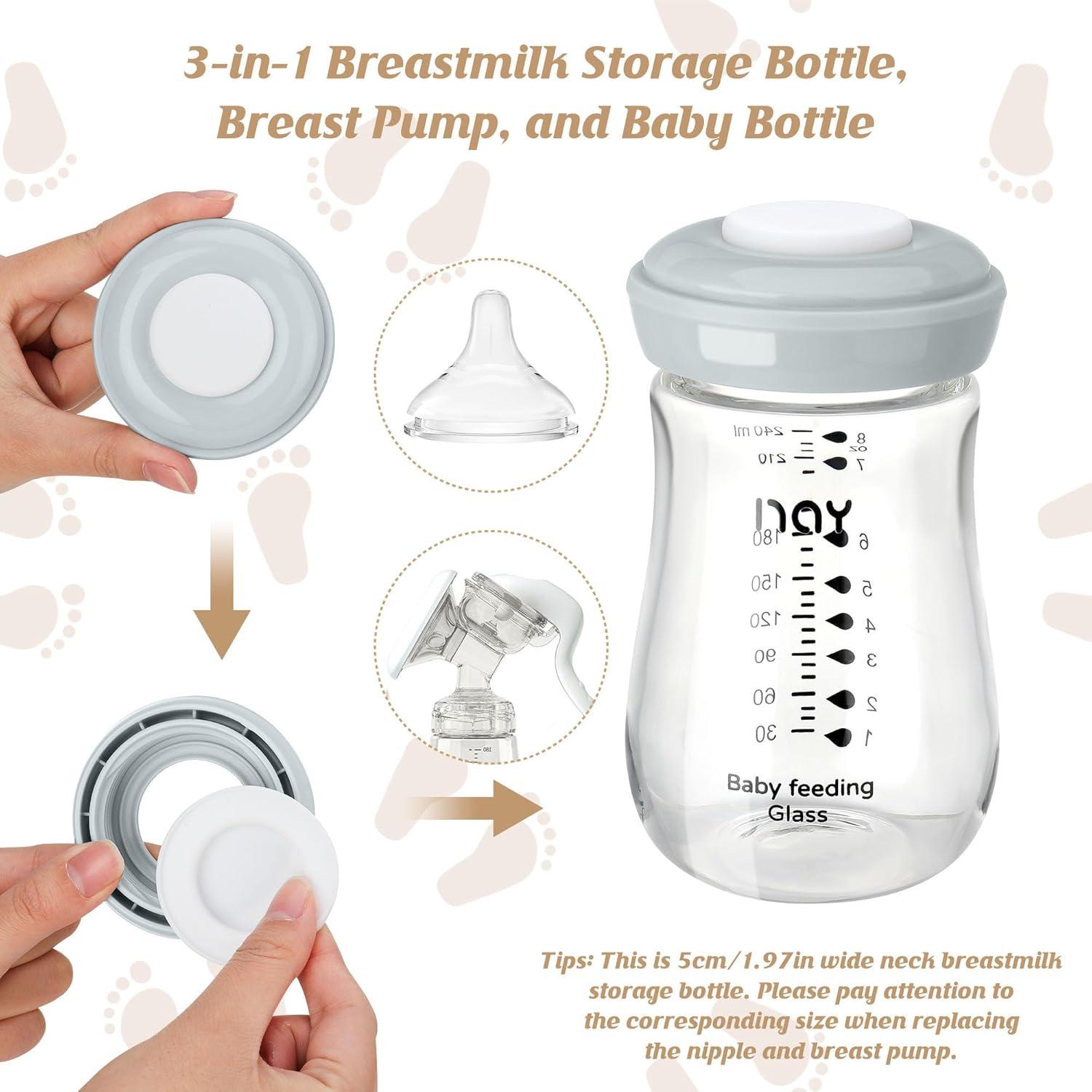 Botellas de Almacenamiento de Leche Materna yanyoyo 160ml Paquete de 4