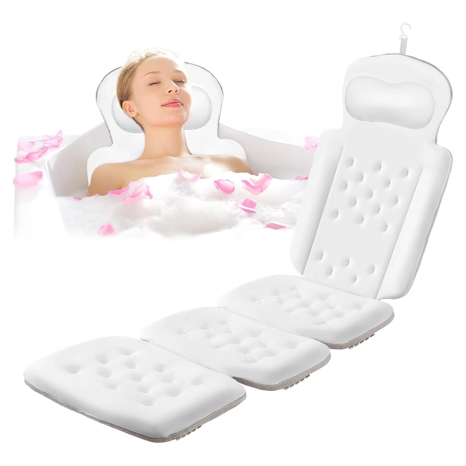 Almohada de Baño Naposeuo Cuerpo Completo 160x40.6cm Blanca