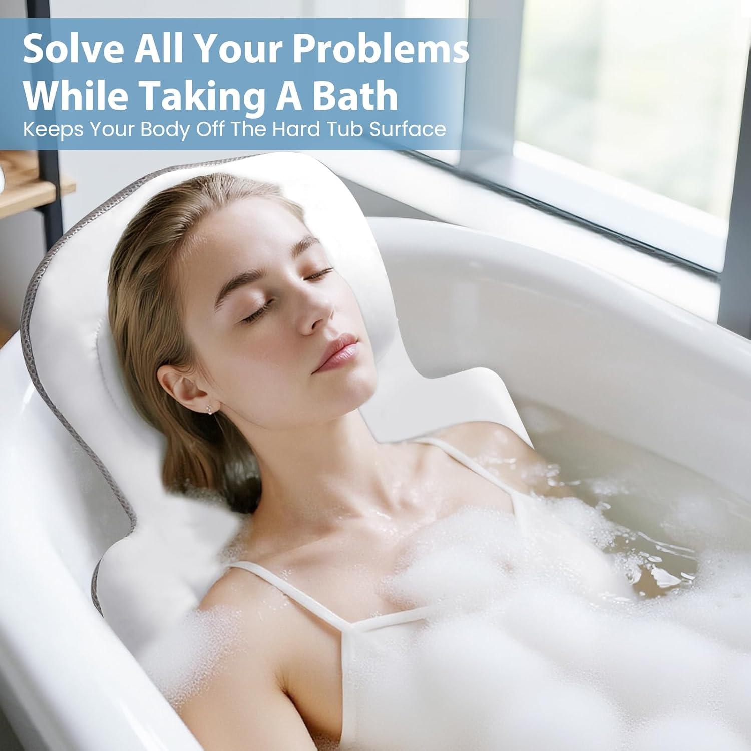 Almohada de Baño Naposeuo Cuerpo Completo 160x40.6cm Blanca