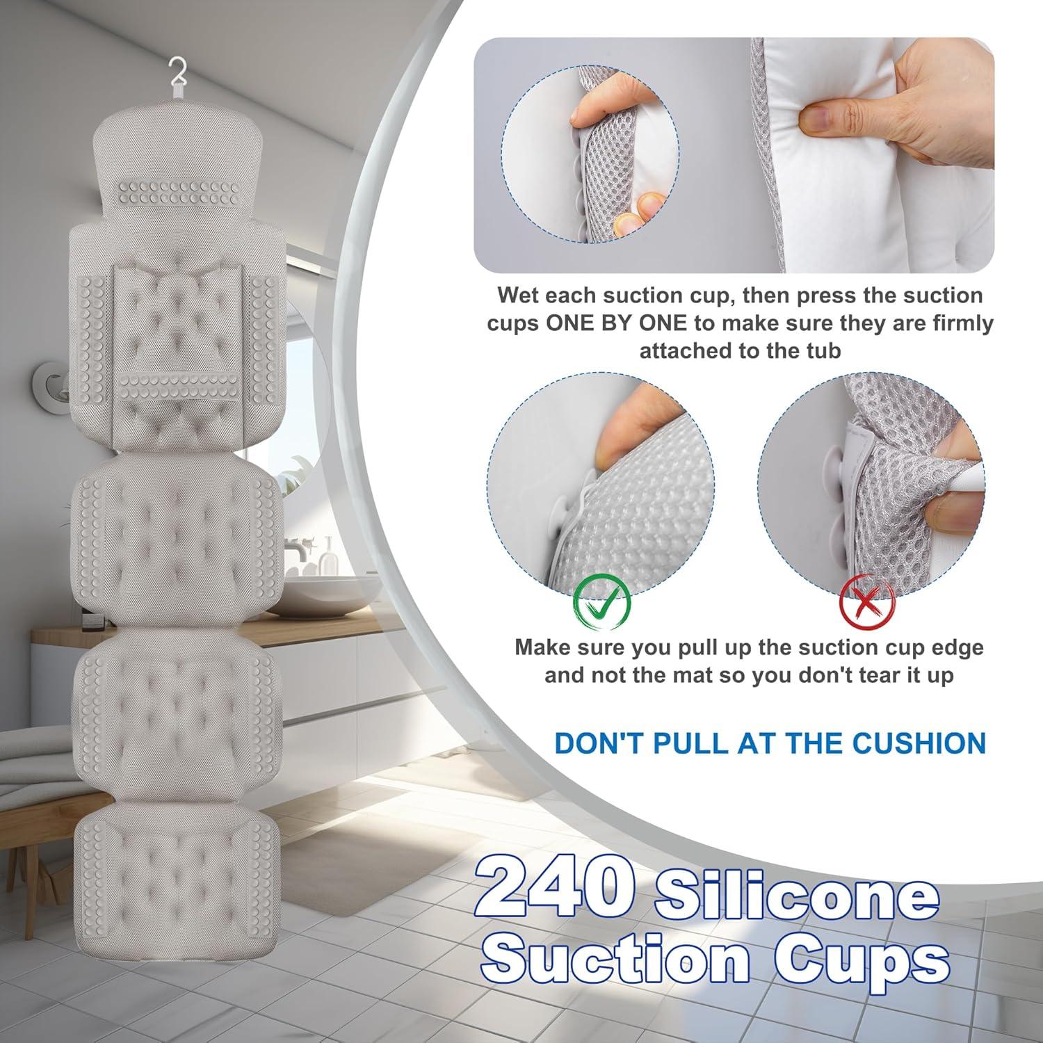 Almohada de Baño Naposeuo Cuerpo Completo 160x40.6cm Blanca