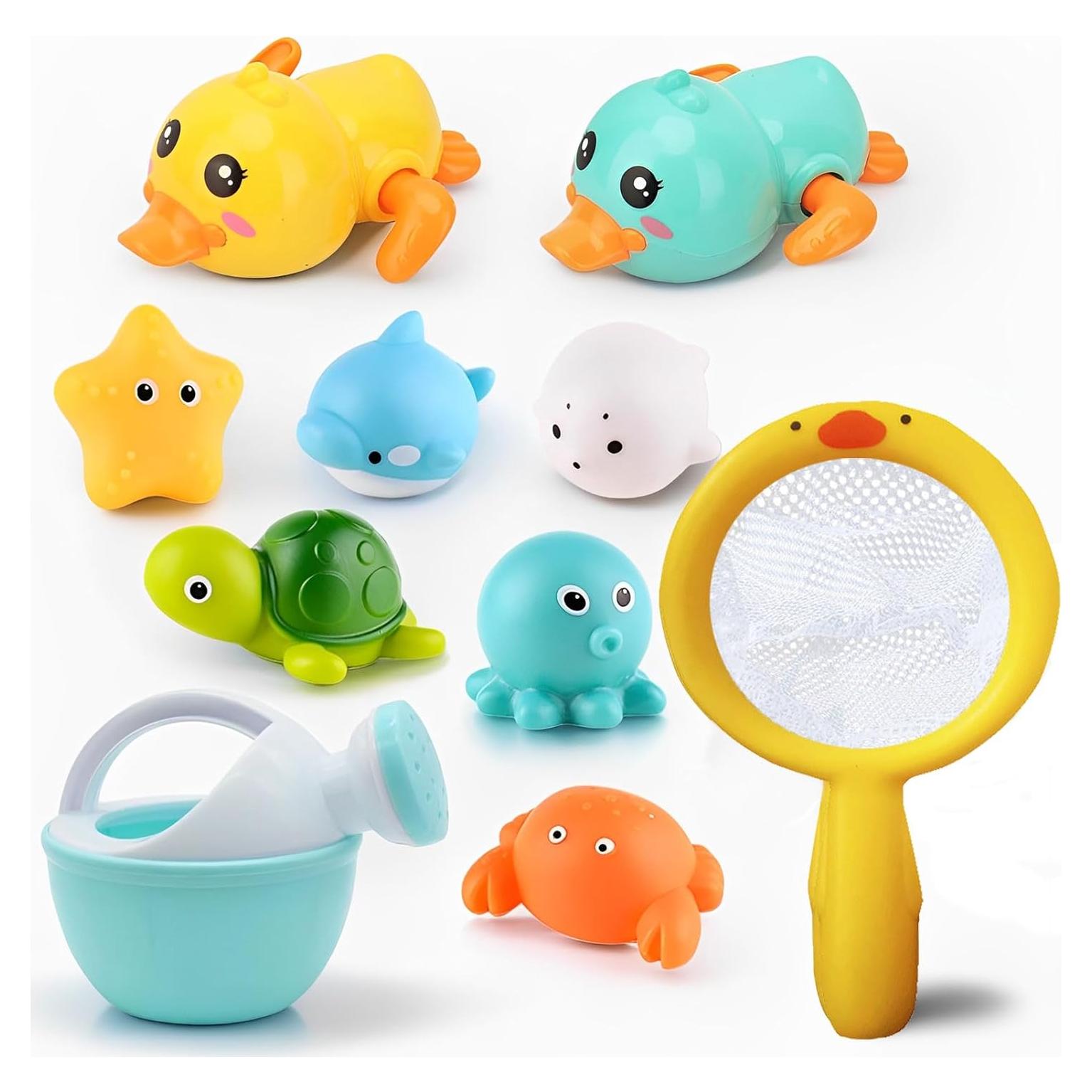 Juguetes de Baño para Bebés TOPTSOFI 10 Piezas Sin Agujeros