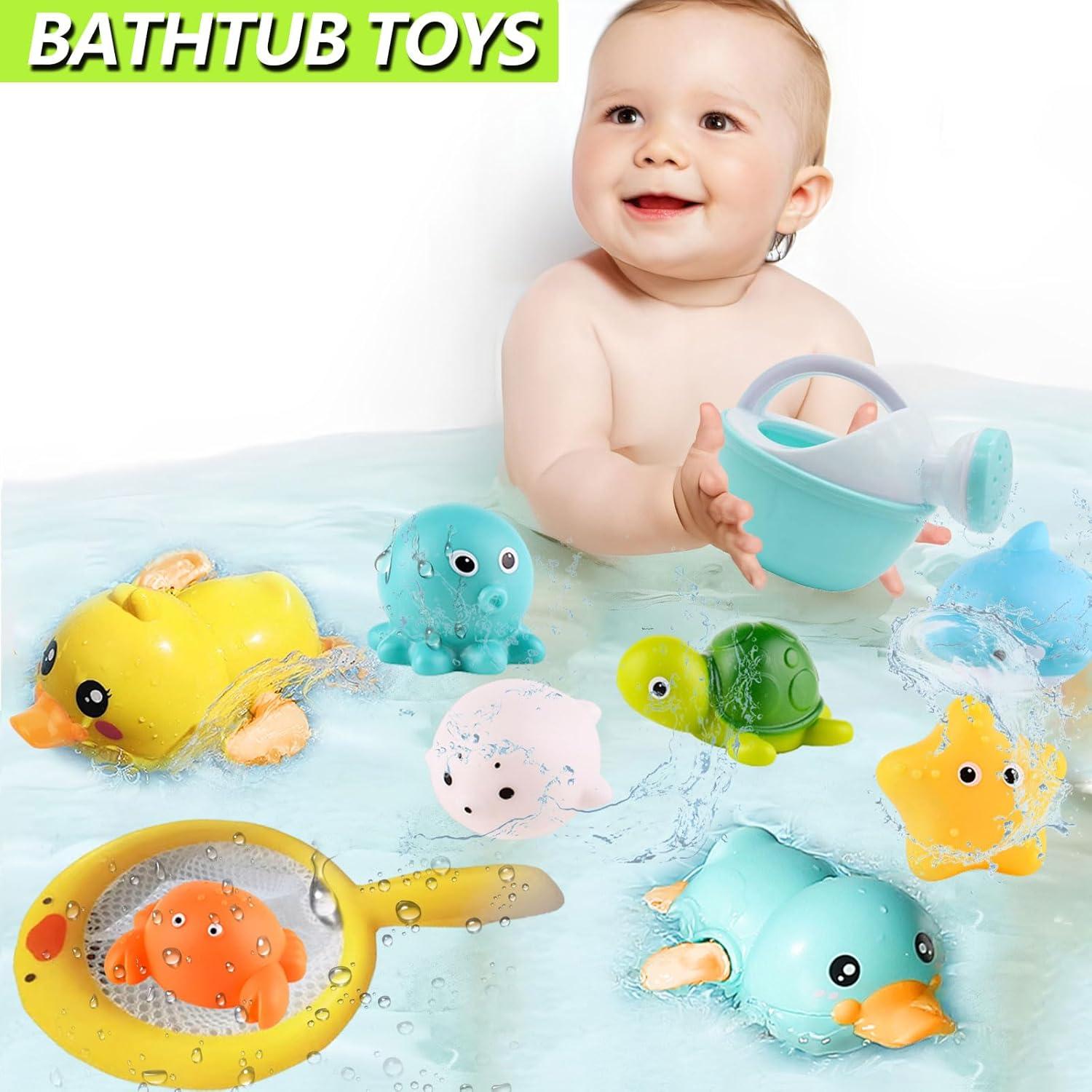 Juguetes de Baño para Bebés TOPTSOFI 10 Piezas Sin Agujeros
