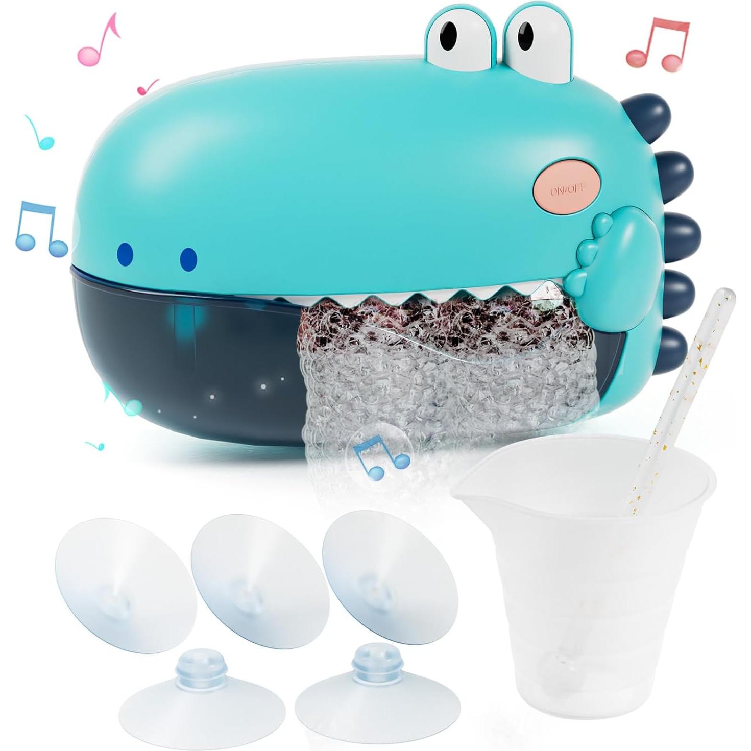 Lehoo Castle Toddler Bath Toys, Bath Bubble Machine, Dinosaur Bath Toys for Kids Ages 1-3, Bubble Maker for Bathtub, Toys for Boys Girls