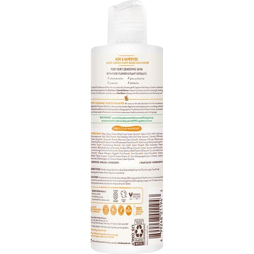 Champú y Lavado Sensible Babo Botanicals 236.6 ml Sin Fragancia