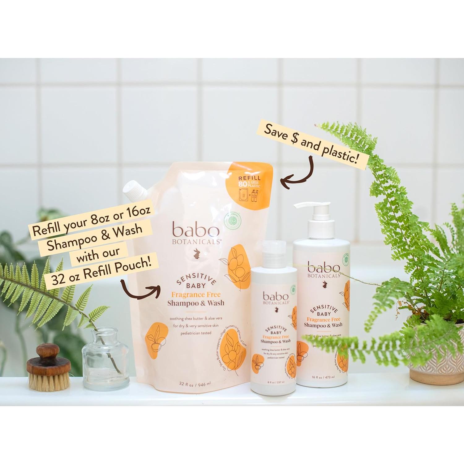 Champú y Lavado Sensible Babo Botanicals 236.6 ml Sin Fragancia