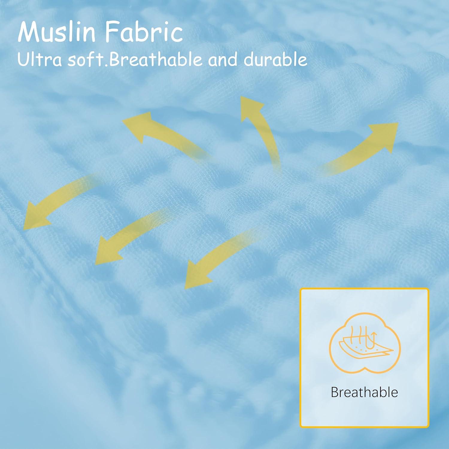 Paquete de 12 Paños de Muselina 100% Algodón Aqua 50.8x25.4cm