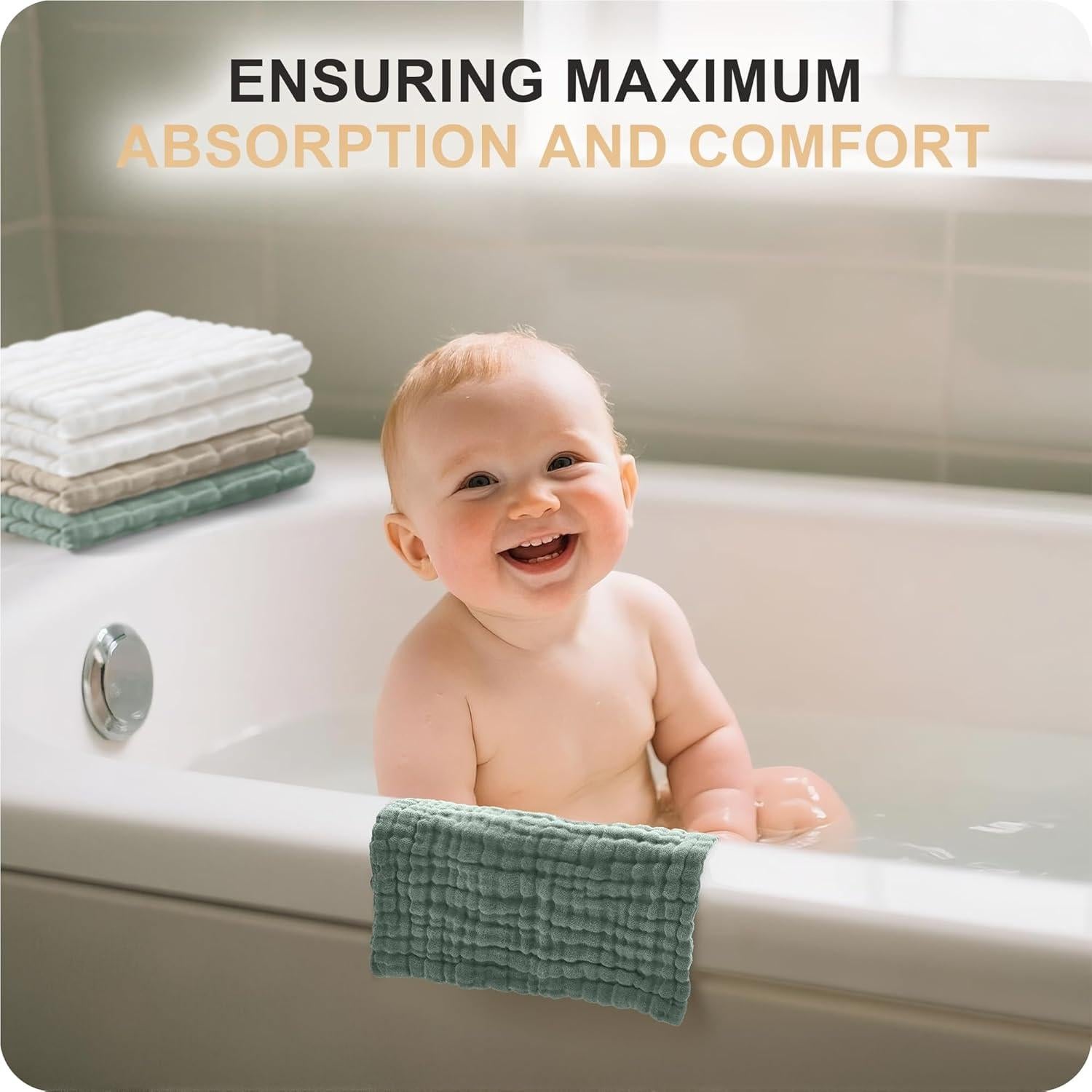 Toallitas de Baño para Bebés Cuddle Campus 6 Paquetes 30x30 cm