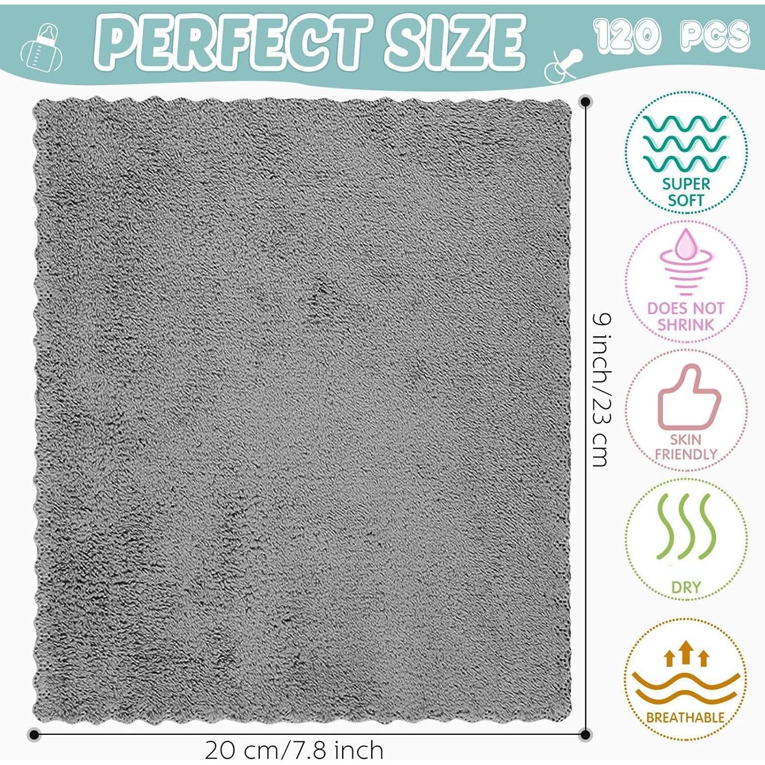 Paños de Baño para Bebés Newwiee 120 Piezas Microfibra Suave