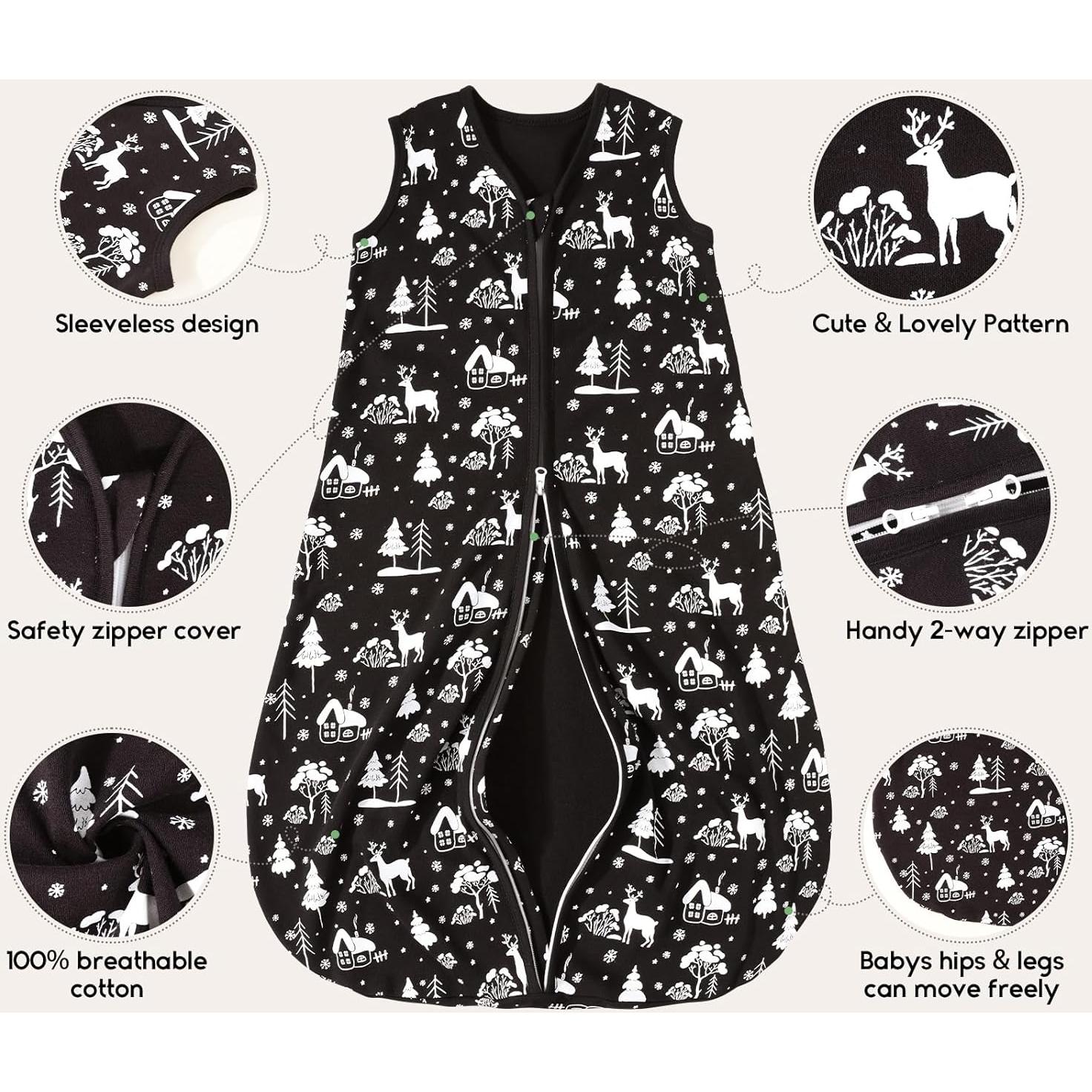 Saco de Sueño para Bebés Yoofoss 0-6 Meses 0.5 TOG Algodón