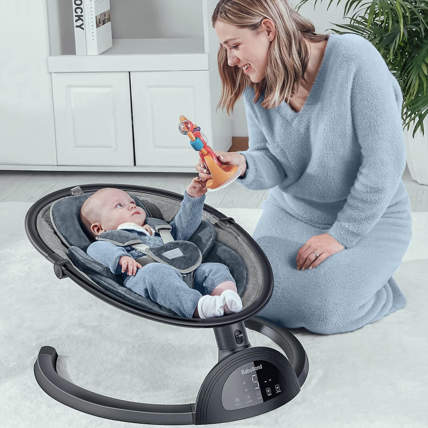 Hamaca BabyBond para Bebés Bluetooth con Control Remoto - Negro