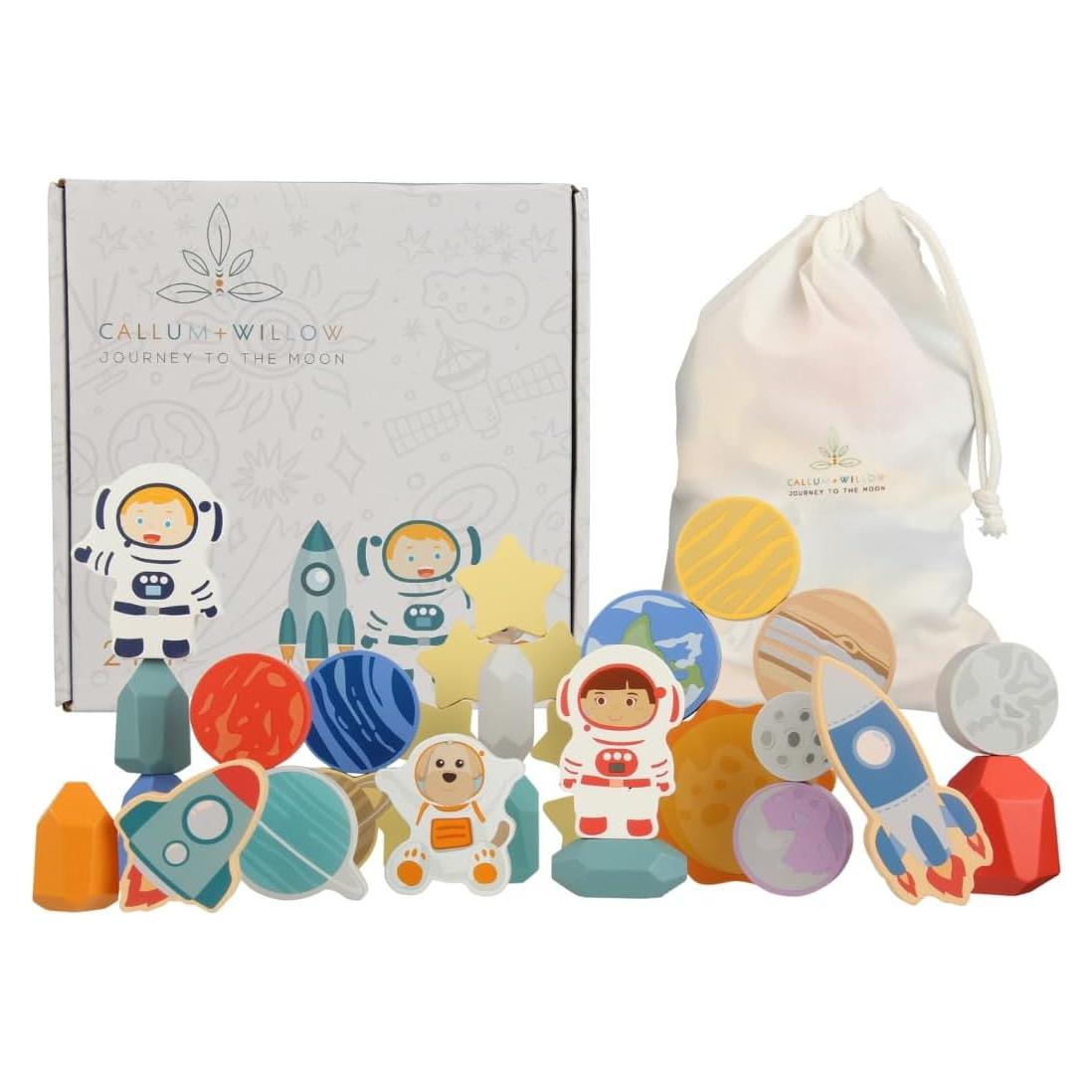 Juego de Bloques de Madera Espacial 30 Piezas Happy Arts