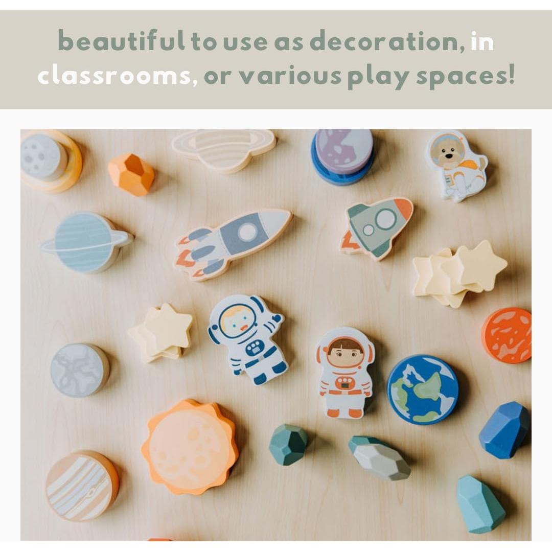 Juego de Bloques de Madera Espacial 30 Piezas Happy Arts