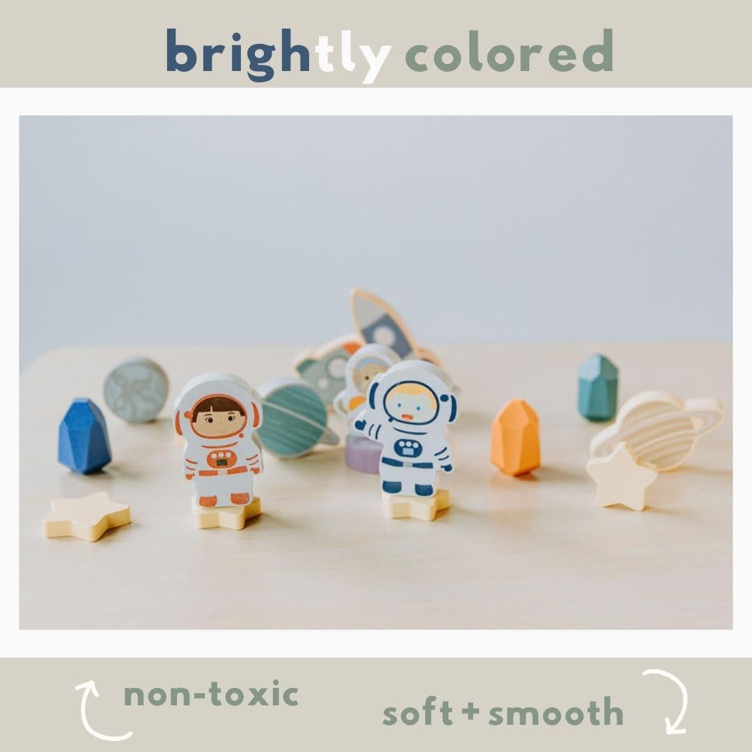 Juego de Bloques de Madera Espacial 30 Piezas Happy Arts