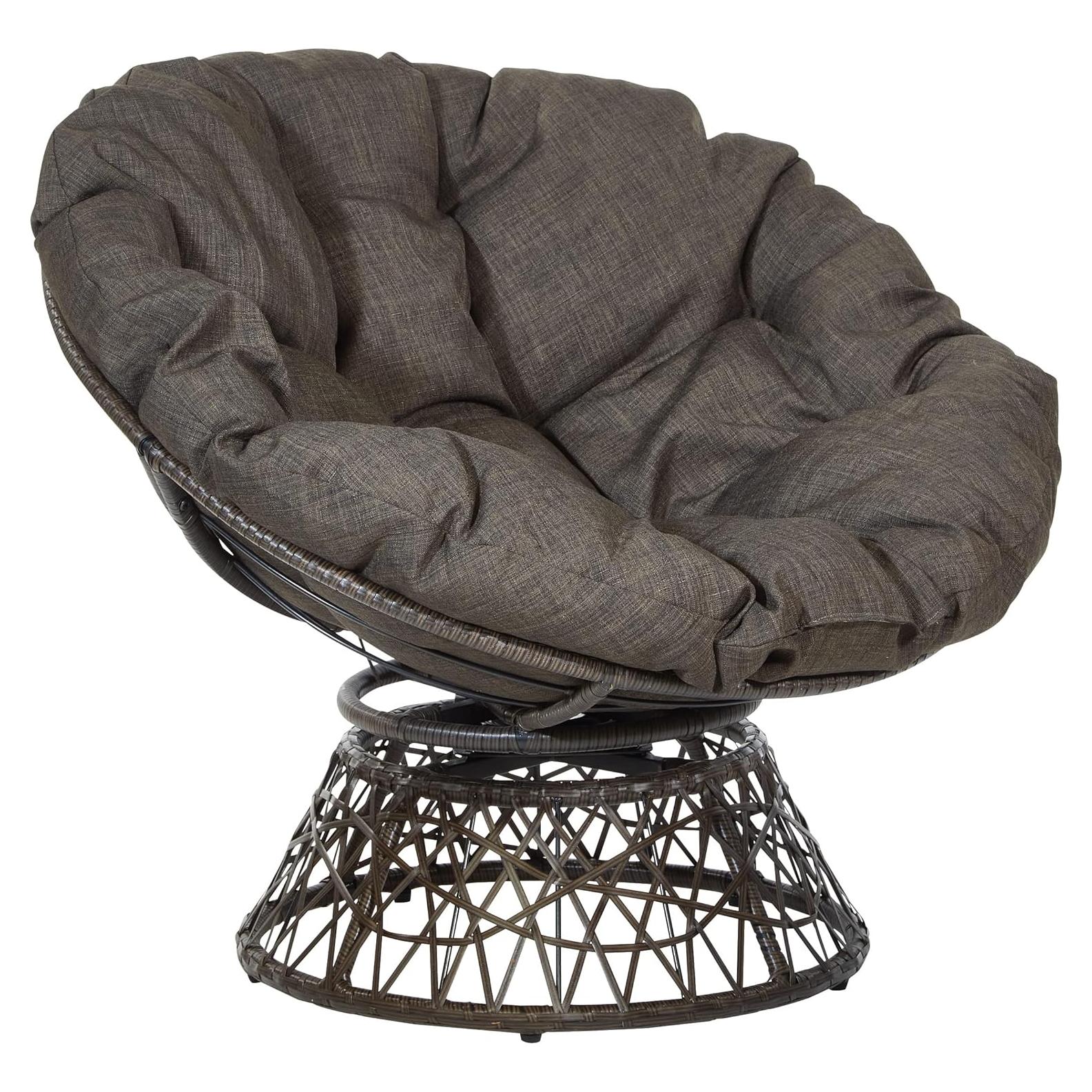 Silla Papasan de Mimbre OSP Home Furnishings 360° Marrón