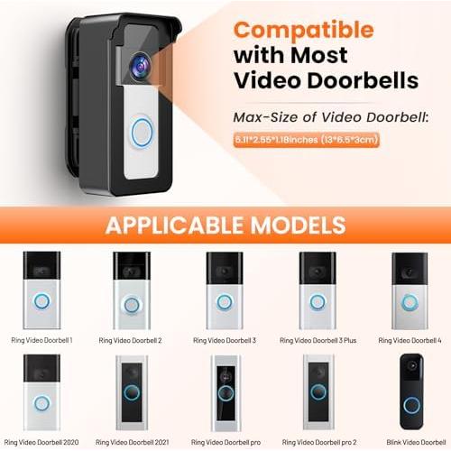 Soporte Ajustable Antirrobo Satisure para Videoportero Ring/Blink