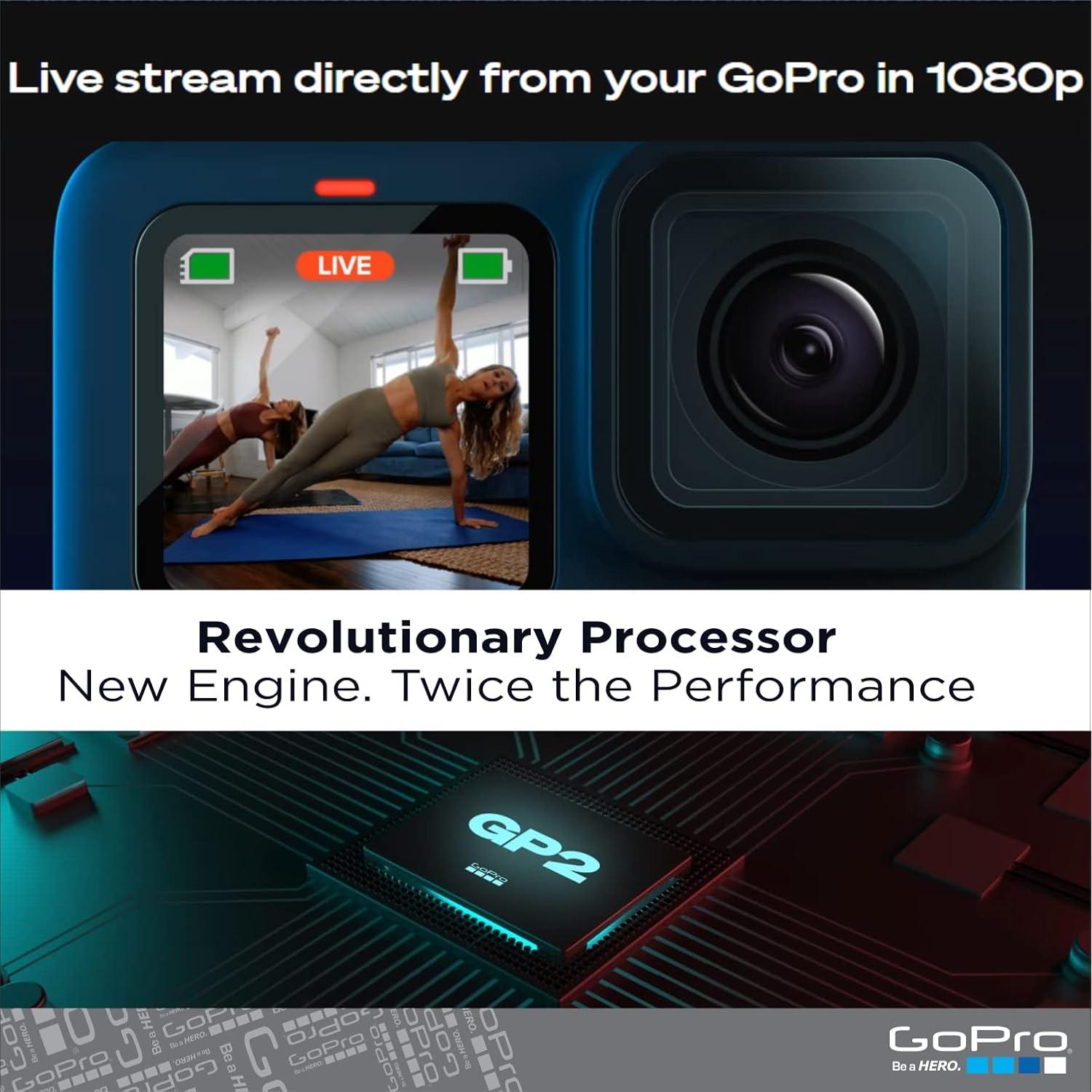 Cámara de Acción GoPro HERO10 Black + Cargador + Batería Extra + SD 64GB