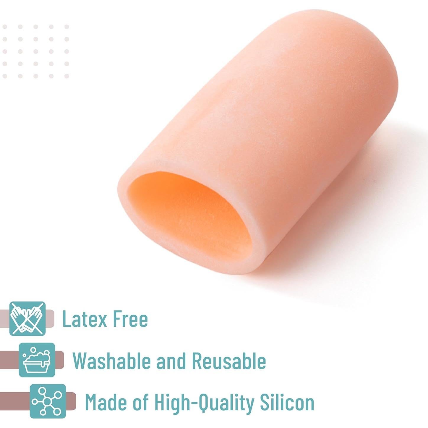 Protectores de Dedos de Silicona Dr. JK - 4 Pares Grande Color Piel