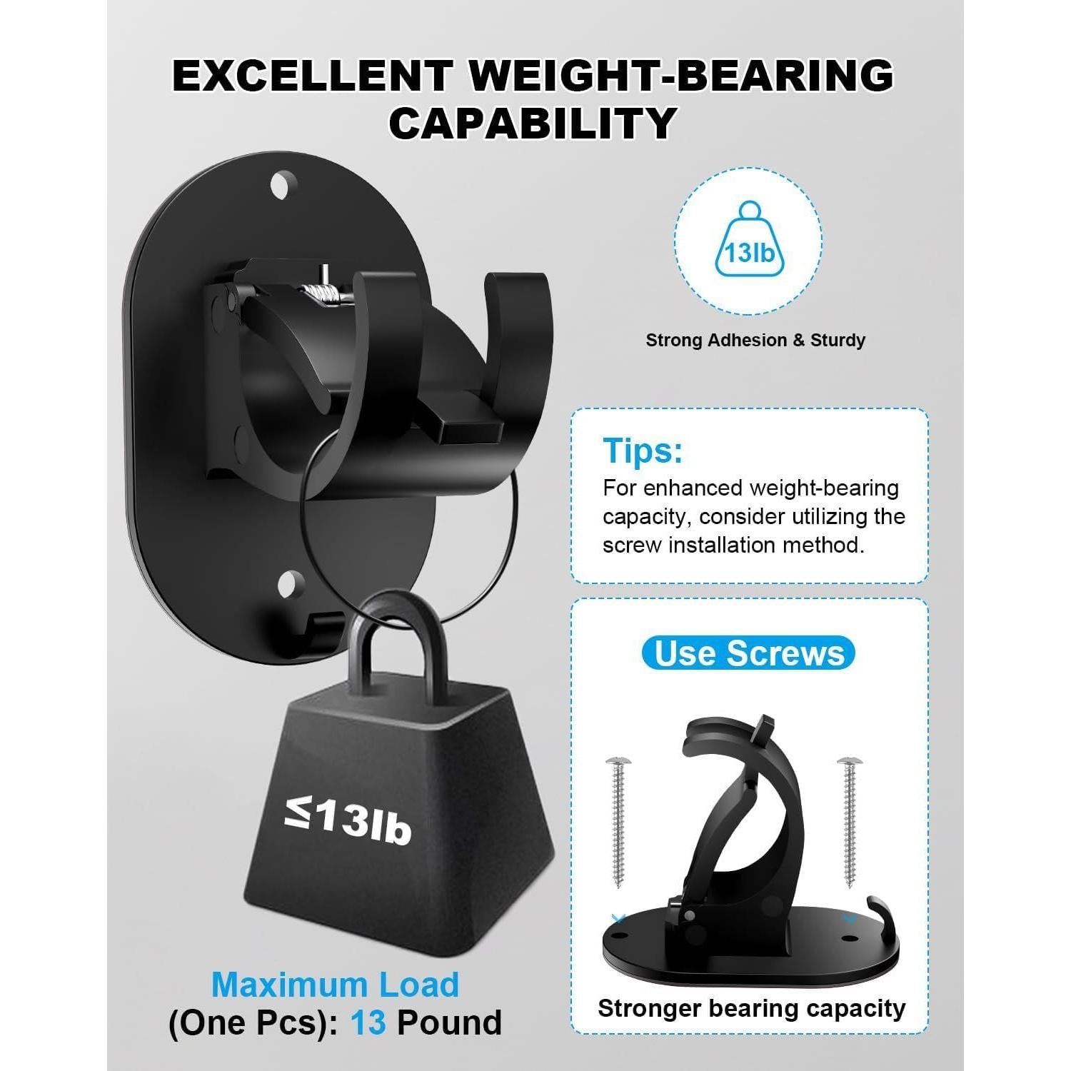 Soportes de Cortina Autoadhesivos MULIKE 4 Piezas Blanco