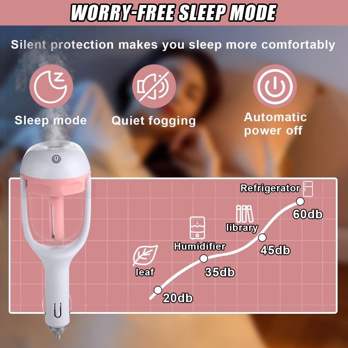 Humidificador de coche DUSCOKE mini portátil 16.54 cm rosa