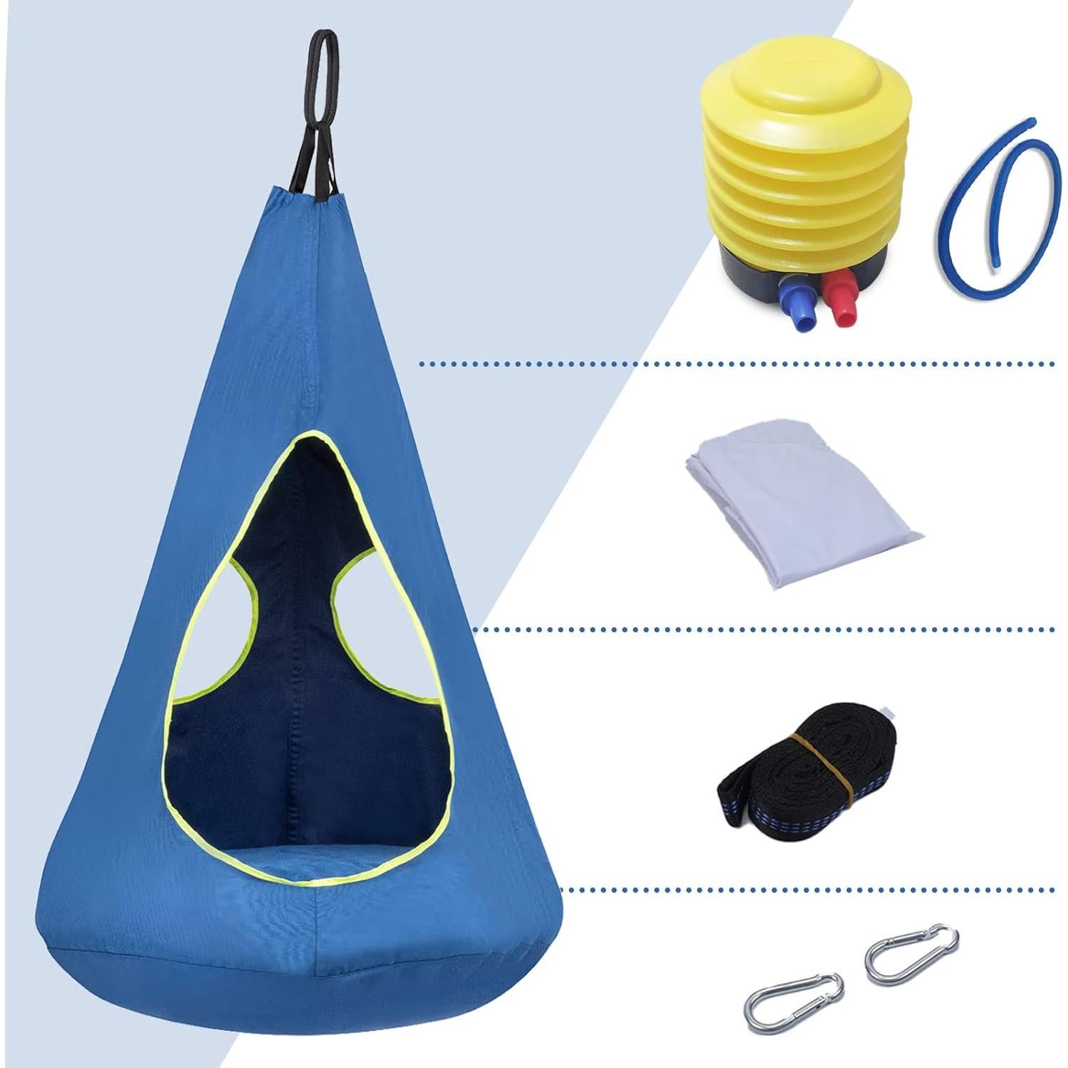 Silla Columpio Hamaca Colgante SUCHDECO Azul 81 cm Diámetro