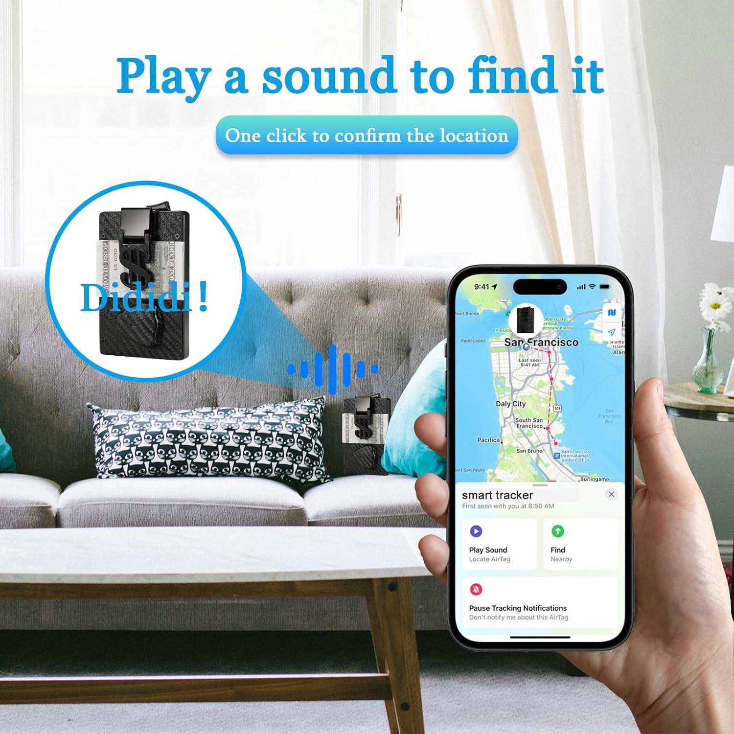 Billetera Inteligente para Hombres con Rastreador Apple Find My