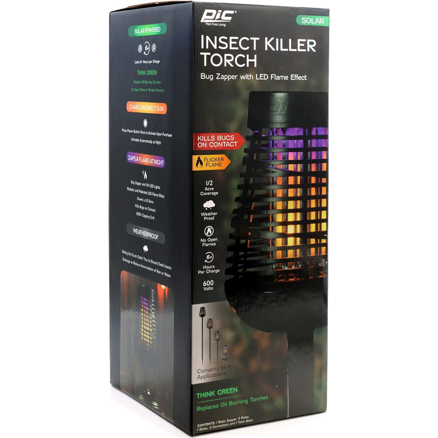 Antorcha Solar Zapper de Insectos PIC DFST - Luz y Control de Plagas