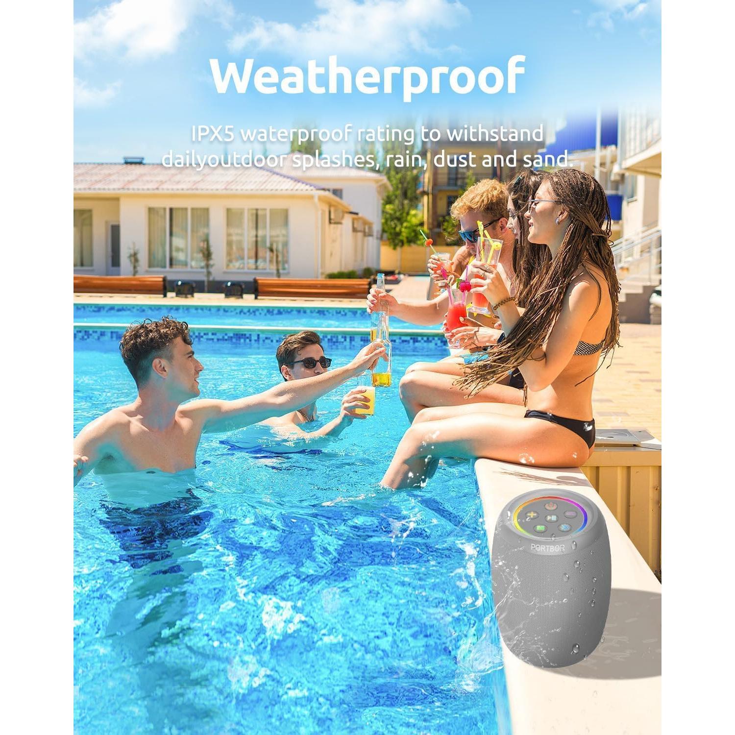 Altavoz Bluetooth PORTBOR Portátil Impermeable IPX5 13.2cm