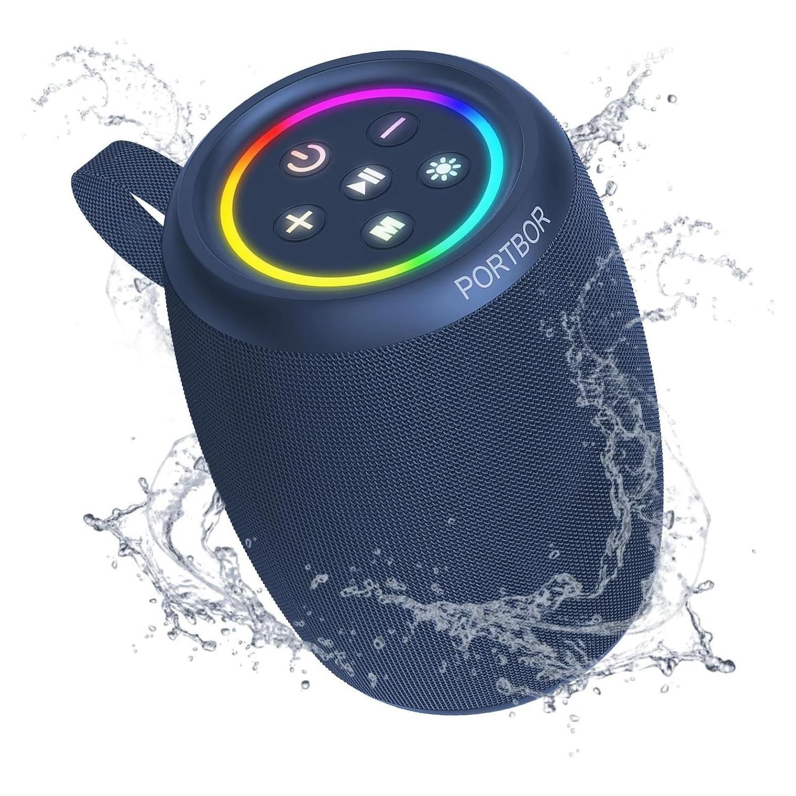 Altavoz Bluetooth PORTBOR Inalámbrico Impermeable IPX5 15h