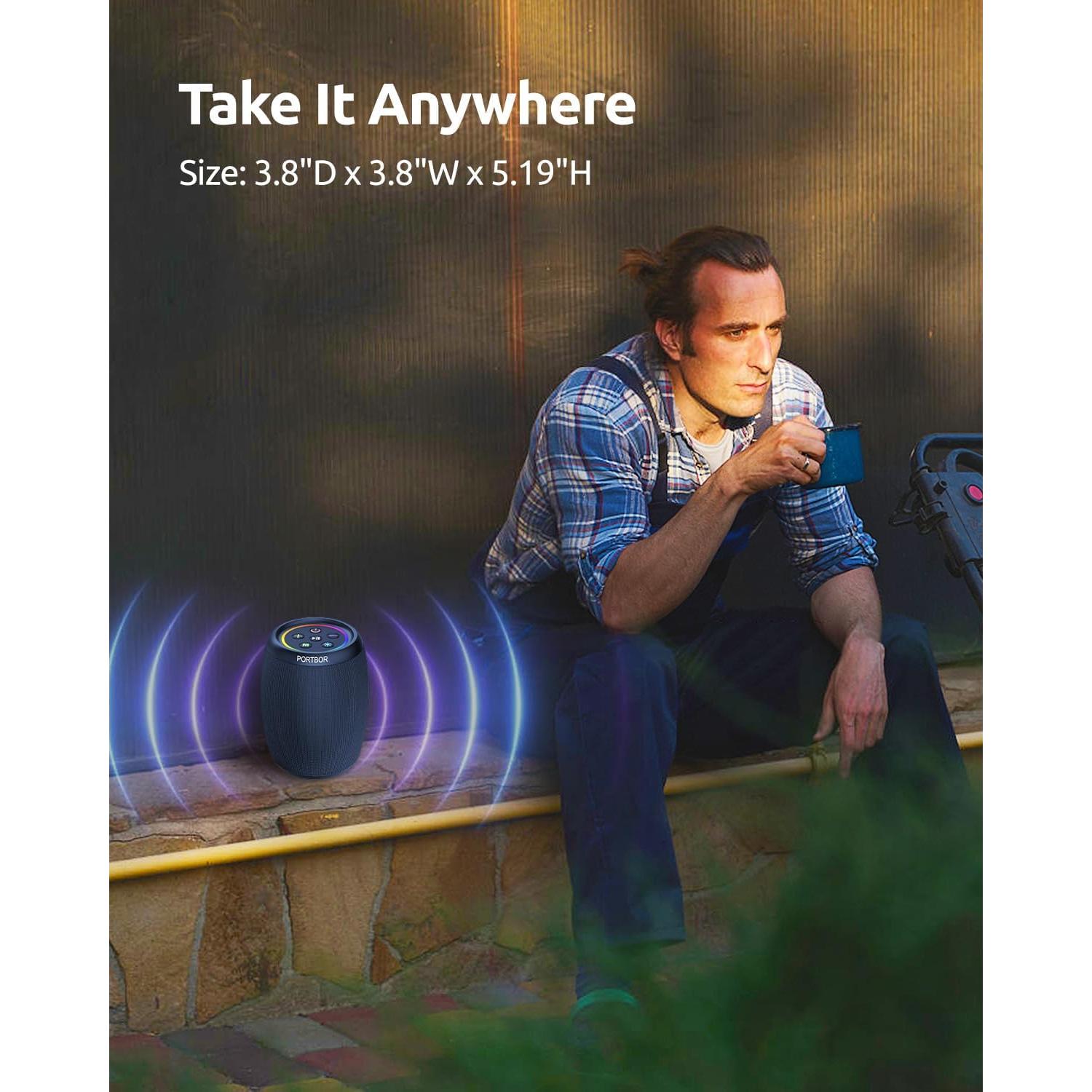 Altavoz Bluetooth PORTBOR Inalámbrico Impermeable IPX5 15h