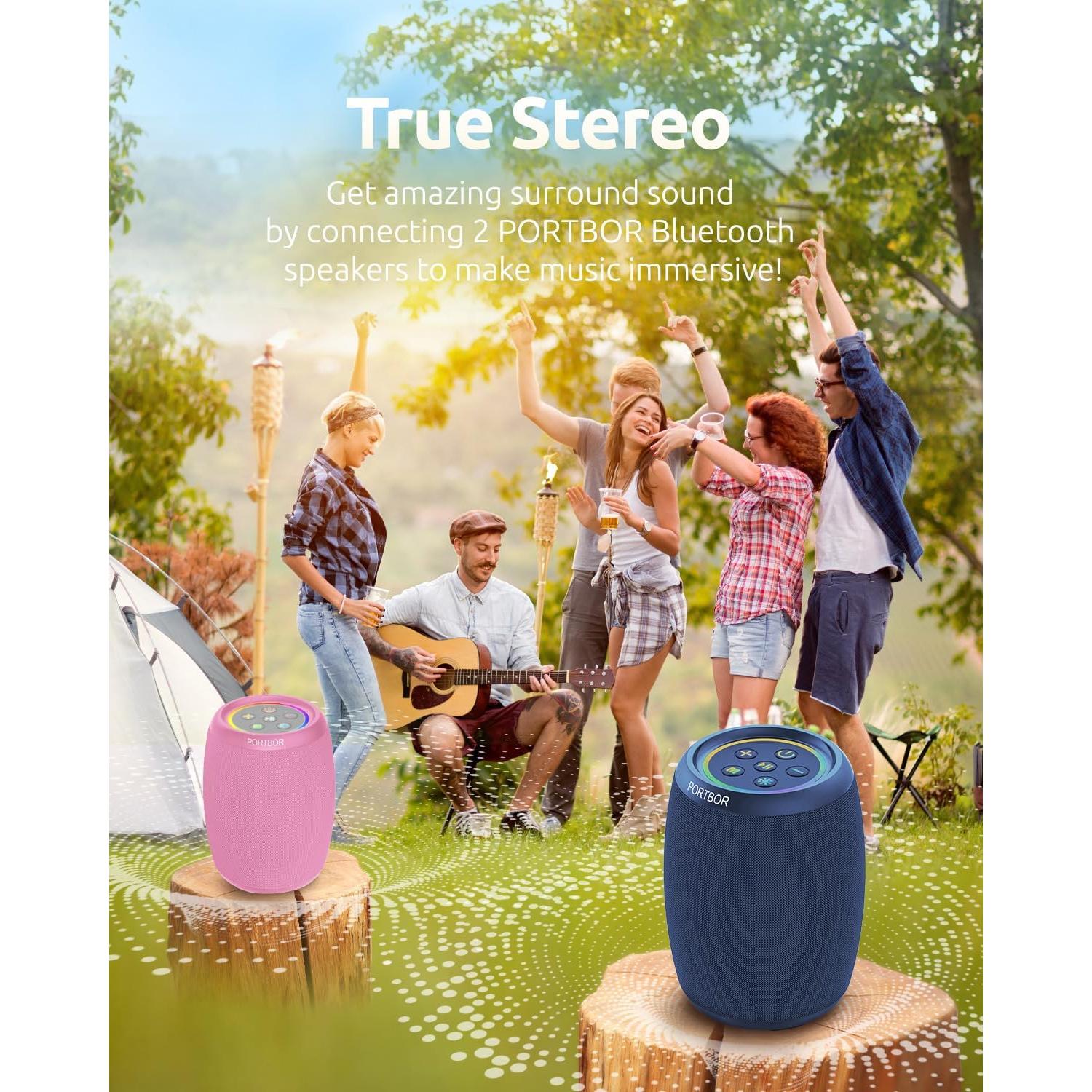 Altavoz Bluetooth PORTBOR Inalámbrico Impermeable IPX5 15h