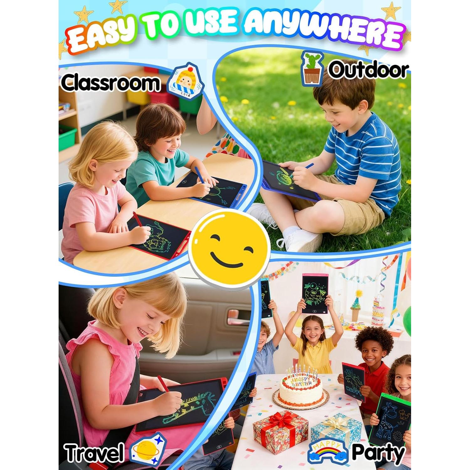 Tableta de Escritura LCD Biggun 8.5" 12 Piezas Coloridas